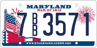 MD license plate 7BB3571
