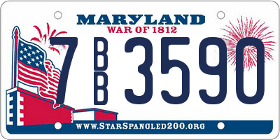 MD license plate 7BB3590