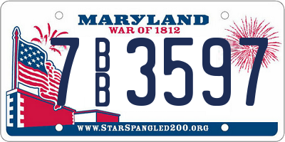 MD license plate 7BB3597