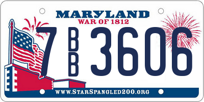 MD license plate 7BB3606