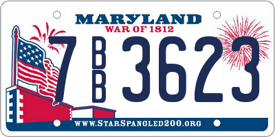 MD license plate 7BB3623