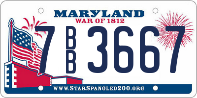 MD license plate 7BB3667