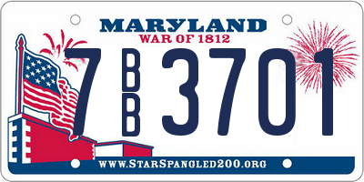 MD license plate 7BB3701
