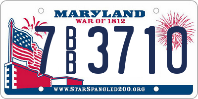 MD license plate 7BB3710