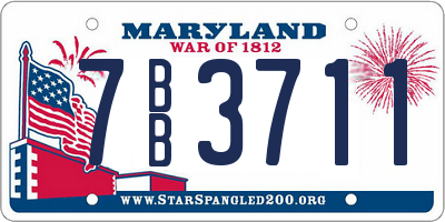 MD license plate 7BB3711