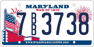 MD license plate 7BB3738