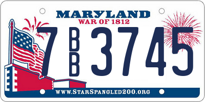 MD license plate 7BB3745