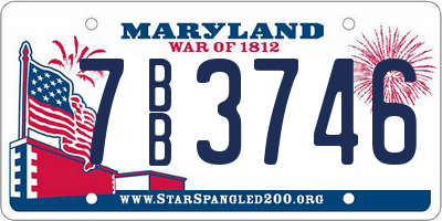 MD license plate 7BB3746