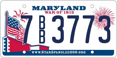 MD license plate 7BB3773