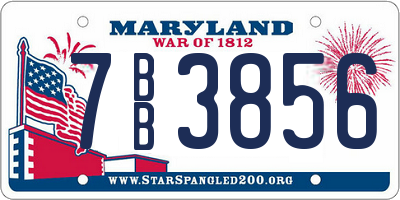 MD license plate 7BB3856