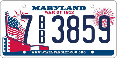 MD license plate 7BB3859