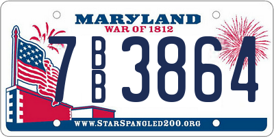 MD license plate 7BB3864