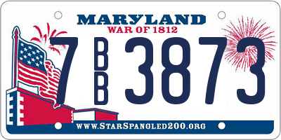 MD license plate 7BB3873
