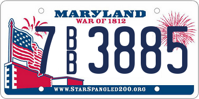 MD license plate 7BB3885