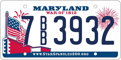 MD license plate 7BB3932