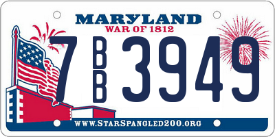 MD license plate 7BB3949
