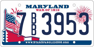 MD license plate 7BB3953