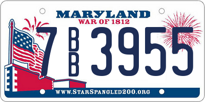 MD license plate 7BB3955