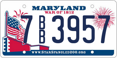 MD license plate 7BB3957