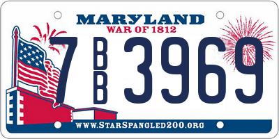 MD license plate 7BB3969