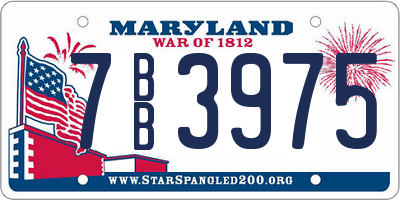 MD license plate 7BB3975