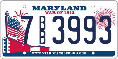 MD license plate 7BB3993