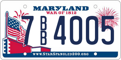 MD license plate 7BB4005