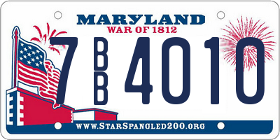 MD license plate 7BB4010