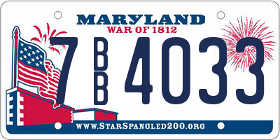 MD license plate 7BB4033