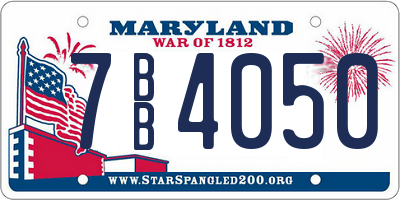 MD license plate 7BB4050