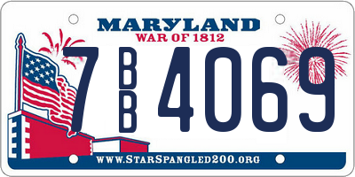 MD license plate 7BB4069