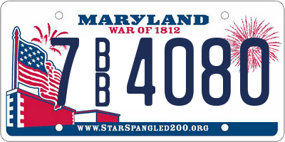 MD license plate 7BB4080