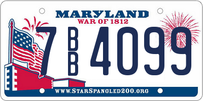 MD license plate 7BB4099