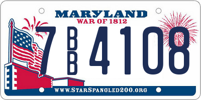 MD license plate 7BB4108