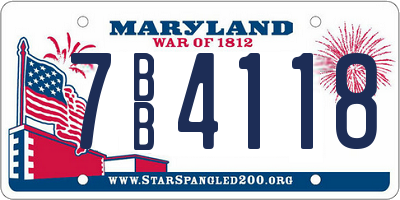 MD license plate 7BB4118