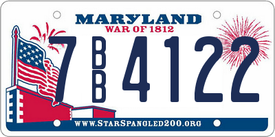 MD license plate 7BB4122