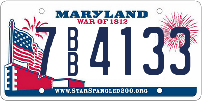MD license plate 7BB4133