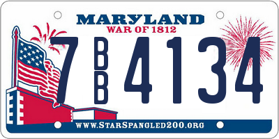 MD license plate 7BB4134
