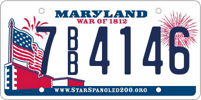MD license plate 7BB4146