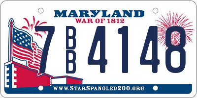 MD license plate 7BB4148