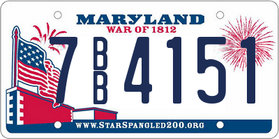 MD license plate 7BB4151