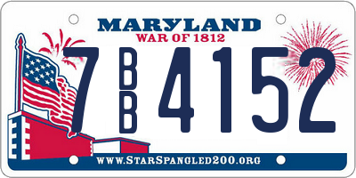 MD license plate 7BB4152