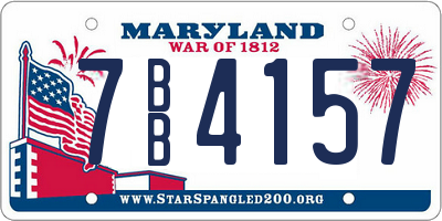 MD license plate 7BB4157