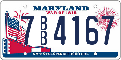 MD license plate 7BB4167
