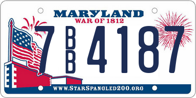 MD license plate 7BB4187