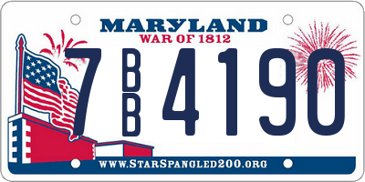 MD license plate 7BB4190