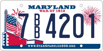 MD license plate 7BB4201