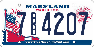MD license plate 7BB4207