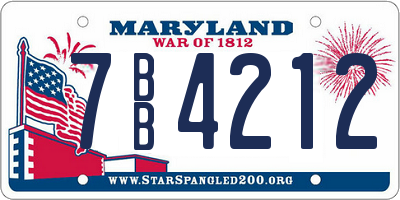 MD license plate 7BB4212