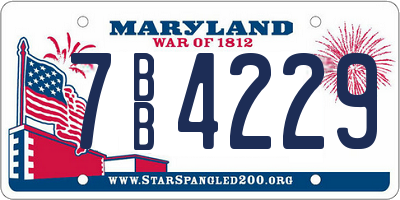 MD license plate 7BB4229